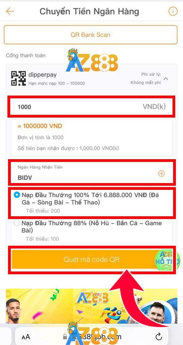 Điền thông tin và quét mã code QR Điền thông tin và quét mã code QR