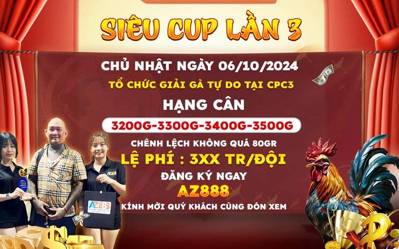 Thông báo về giải gà tự do tại CPC3 ngày 06/10/2024 Thông báo về giải gà tự do tại CPC3 ngày 06/10/2024