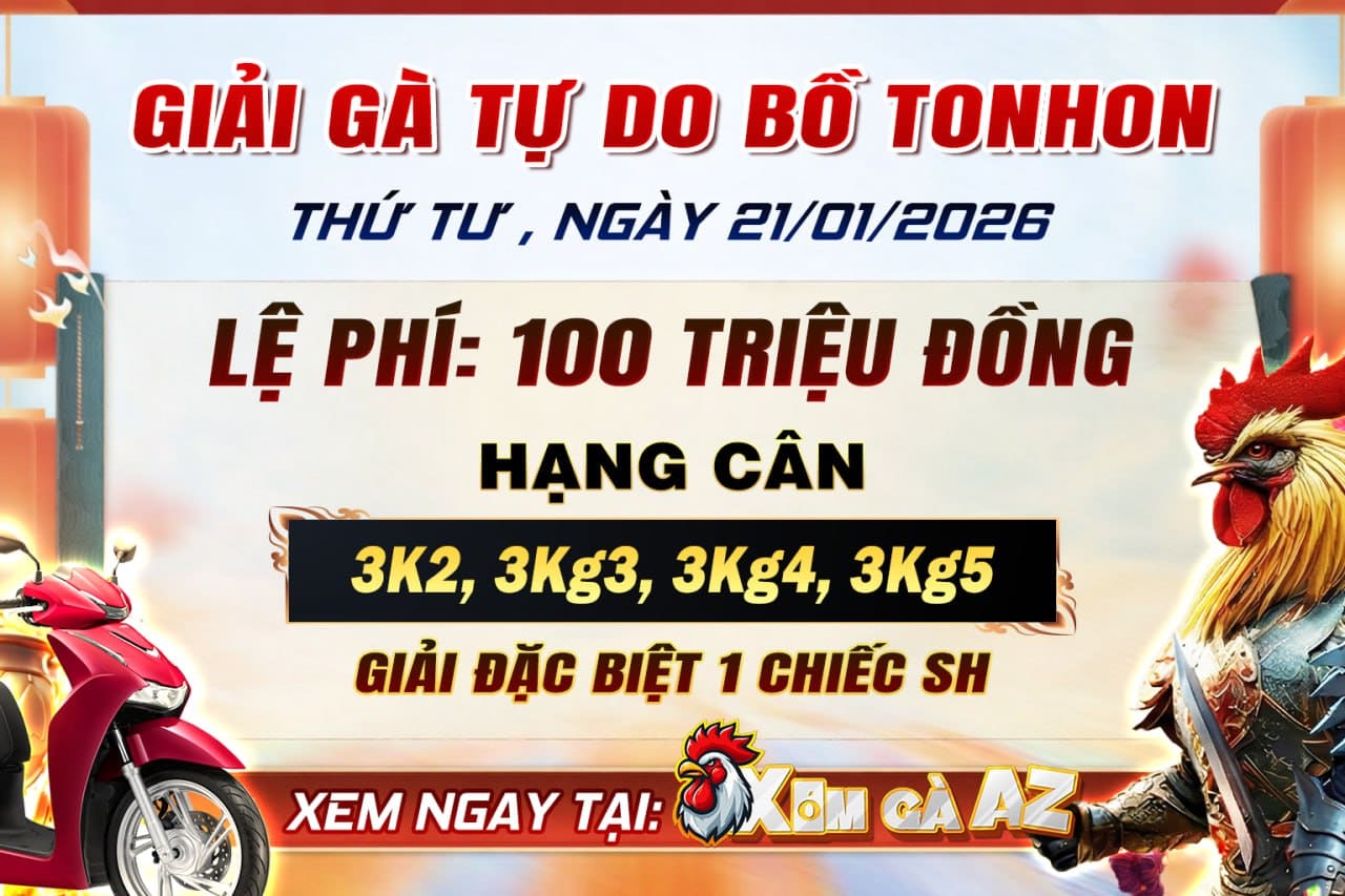 Giải Gà Tự Do Bồ Tonhon Ngày 19/1/2026